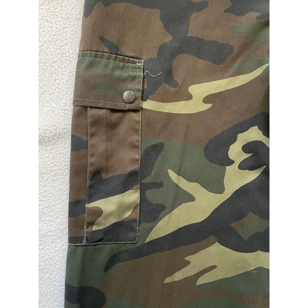 Vintage 90s Northwest Territory Mens Large Cargo Pants Woodland Camo Adj Waist - Picture 10 of 16